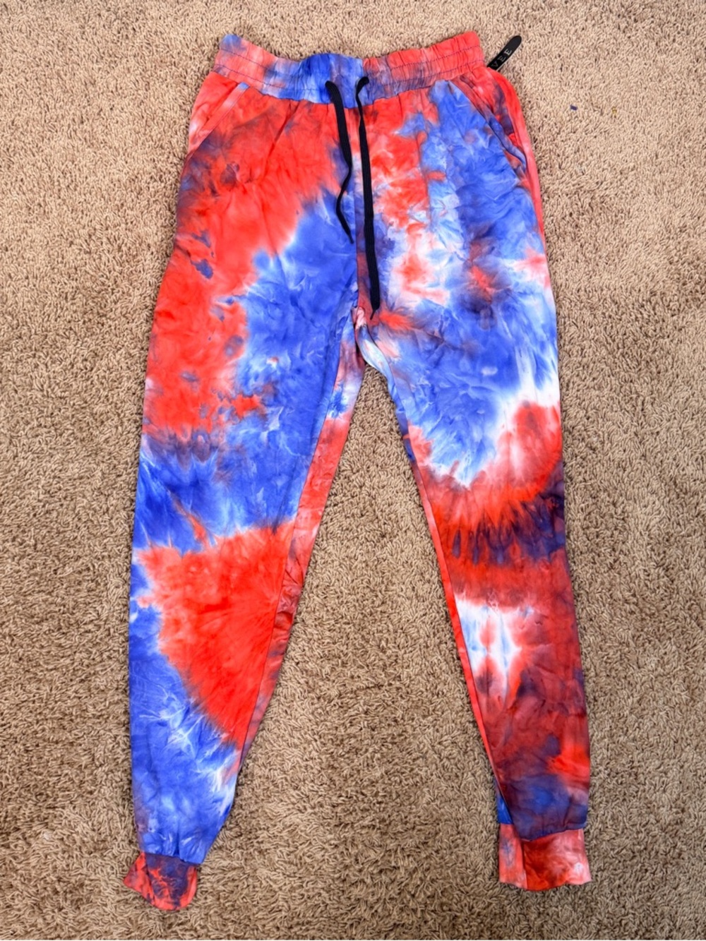 Eevee Youth Large Tie-Dye Joggers - Red & Blue Lounge Athletic Pants NWT
